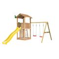 Play tower Jungle Gym Cottage 2.1 with Swing module and yellow slide