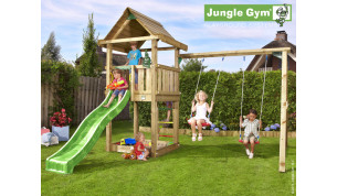 Jungle Gym House leikkitornikokonaisuus ja Swing Module X'tra sekä liukumäki