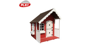 NORDIC PLAY Leikkimökki verannalla, punainen/valkoinen